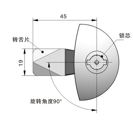 Plastic Material Quarter Turn Cam Lock For Cabinet Door ToolBox