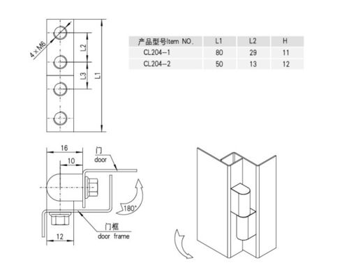 180 Degree Heavy Duty Barrel Hinges Brass