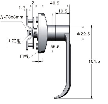 Industrial Cabinet Door Swing Handle Lock with keys